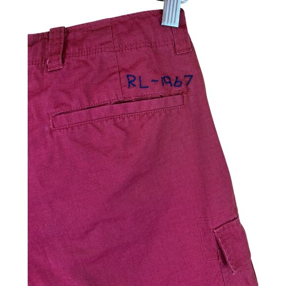 POLO RALPH LAUREN Womens Ripstop Cargo Shorts RL-1967 Red Sz 20 100% Cotton - Picture 6 of 13